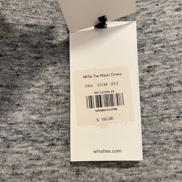 Whistles Milla Tie-Waist Dress in Gray - Picture 9 of 11